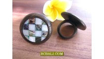 Balinese Ethnic Black Wood Finger Rings Accessories 